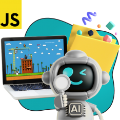 Язык программирования JavaScript + AI. Проектное обучение + геймификация + AI-помощники - КИБЕРшкола программирования для детей, компьютерные курсы для школьников, начинающих и подростков - KIBERone г. Новая Москва